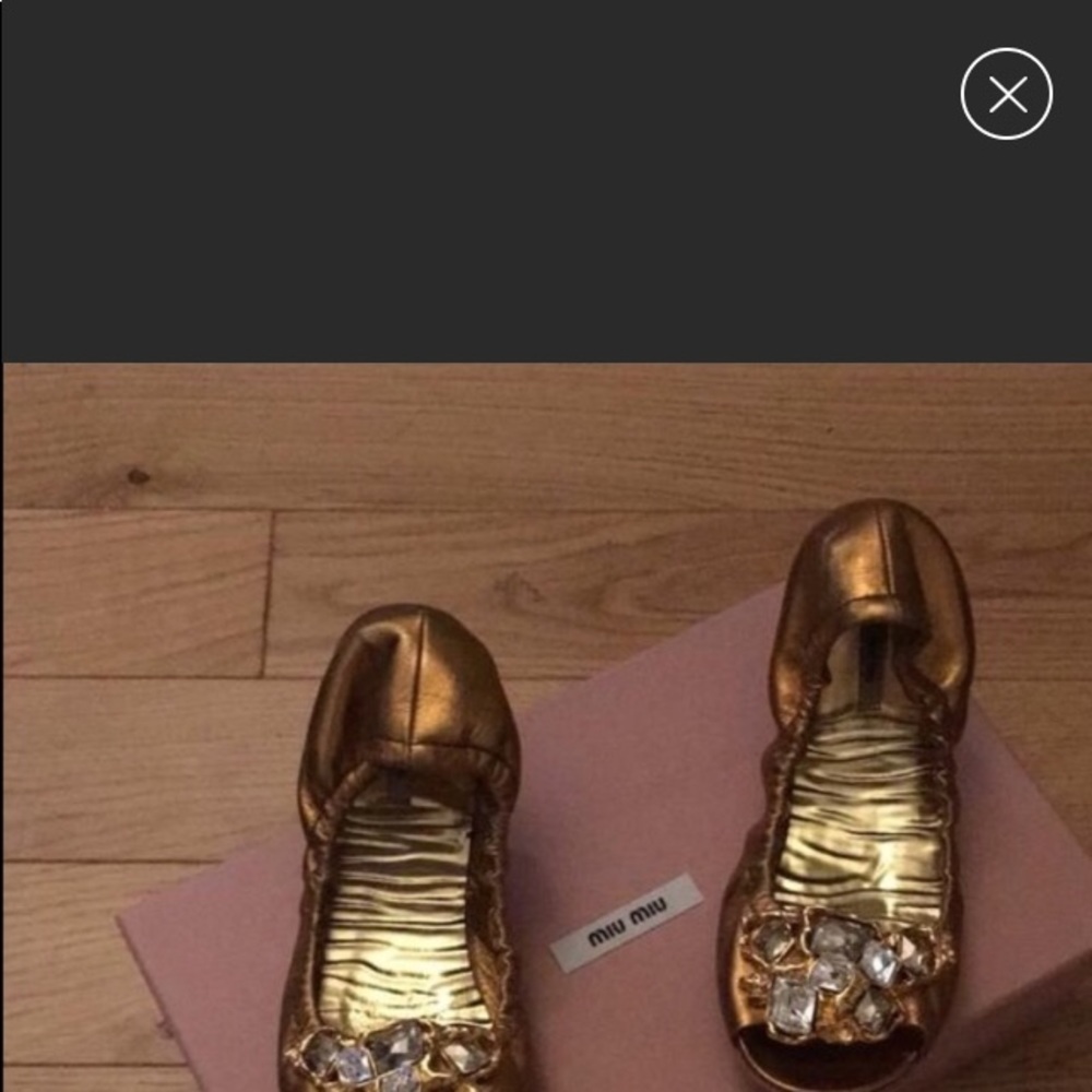 MIU MIU Calzature Donna Flats Gold shoes